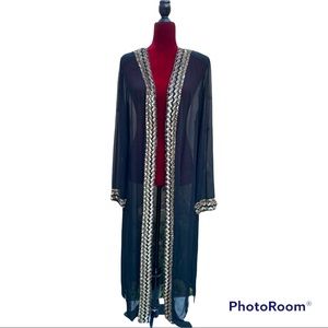 🌟NWT🌟 Midnight Velvet Kimono Beaded Details